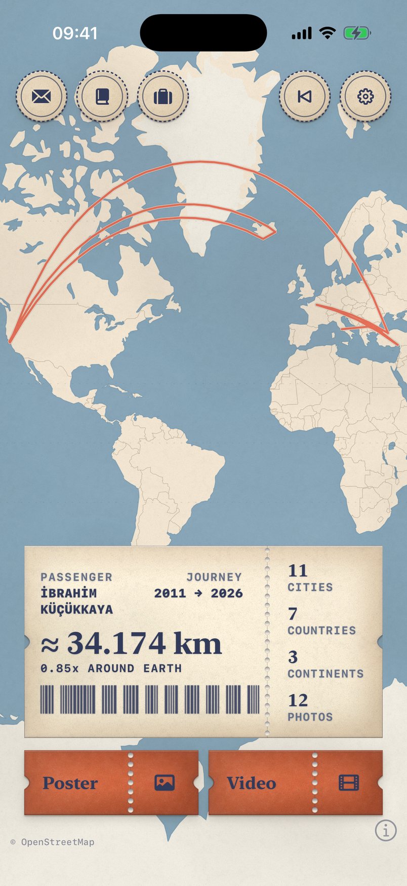 The end card over the finished map, with the calendar barcode